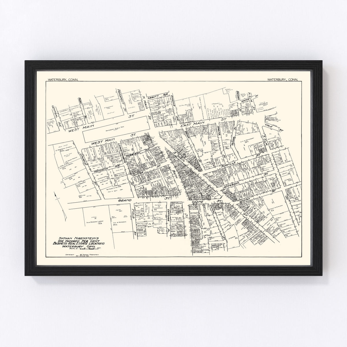 Waterbury Vintage Map 1929