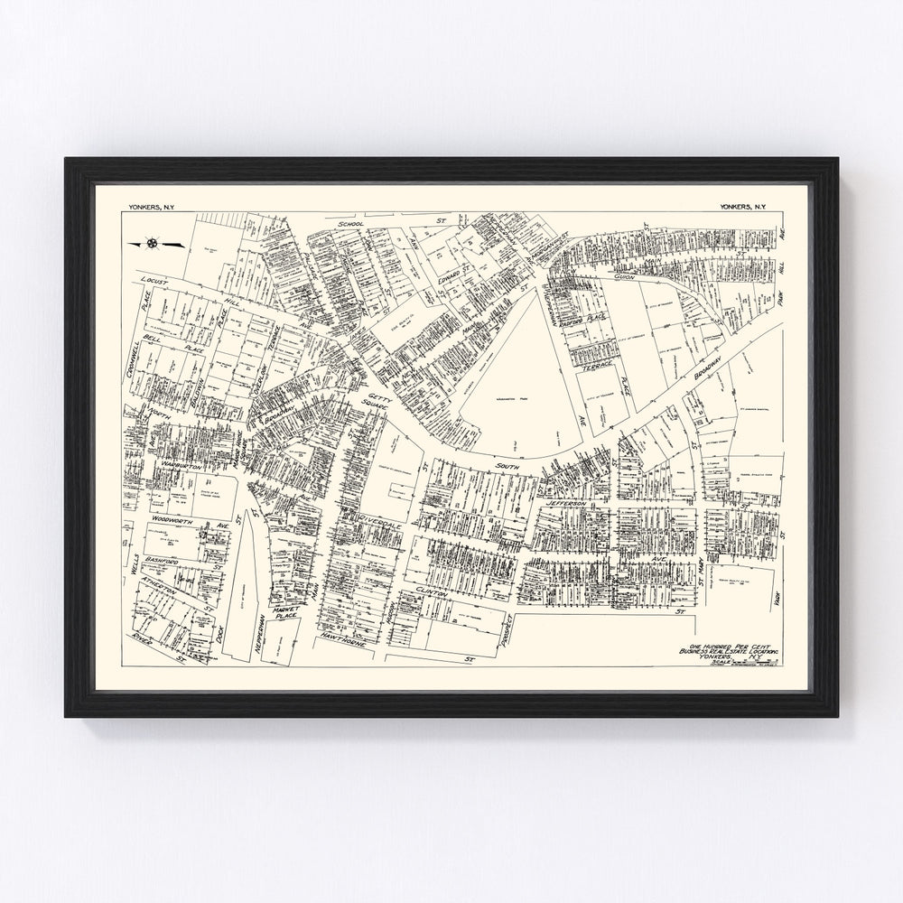 Yonkers Vintage Map 1929