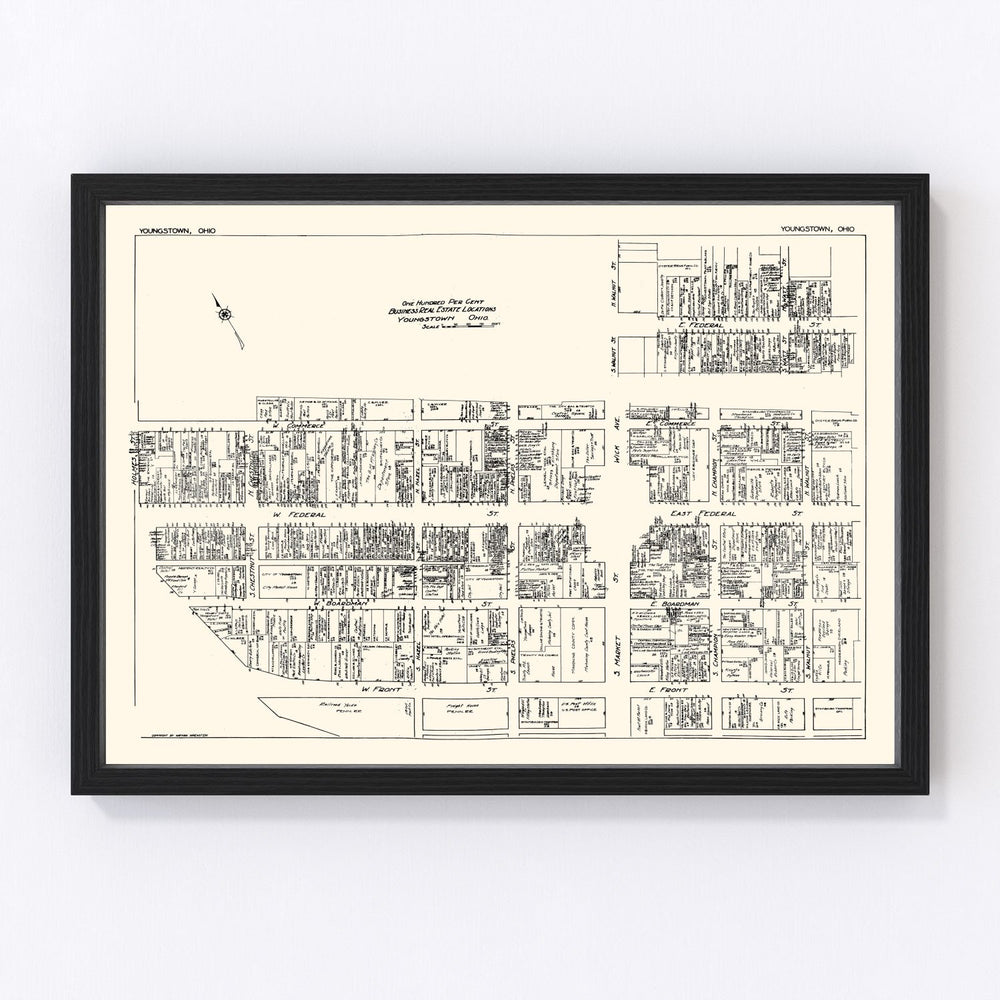 Youngstown Vintage Map 1929