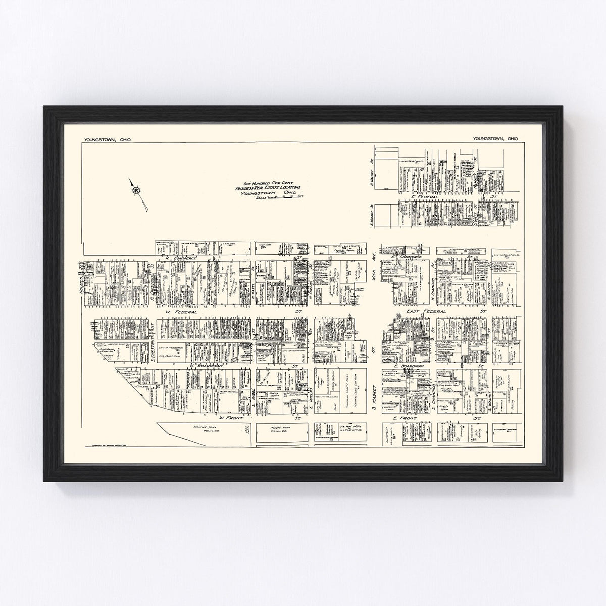 Youngstown Vintage Map 1929