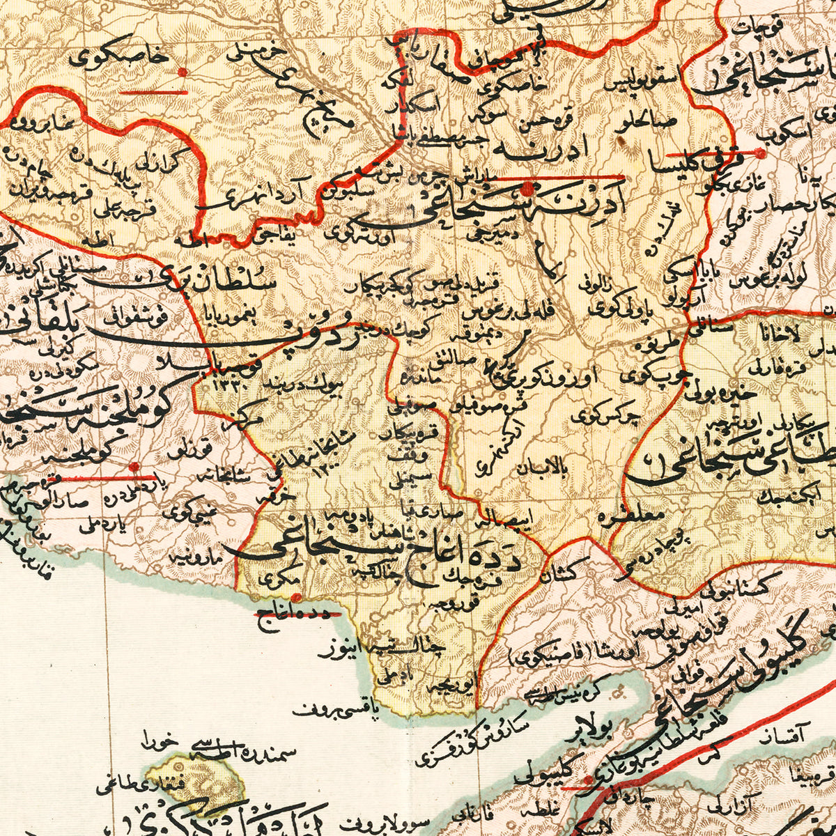 Restored historic details from the 1909 city map of Edirne