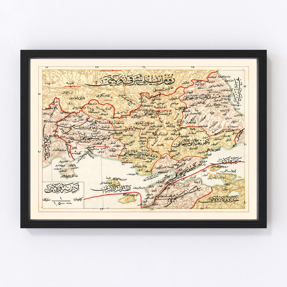 Edirne Vintage Map 1909