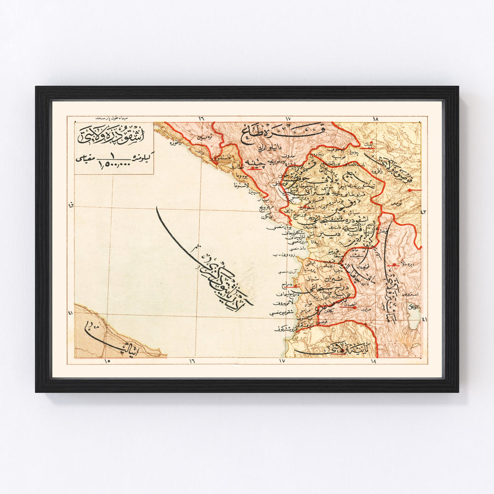 Ashghodareh Region Vintage Map 1909