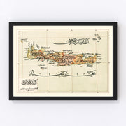 Crete Island Vintage Map 1909