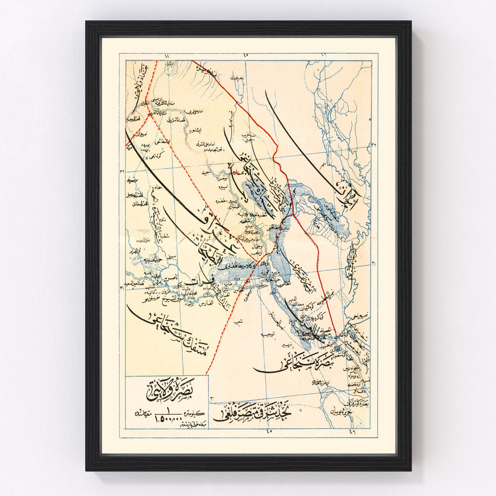 Basra Vintage Map 1909
