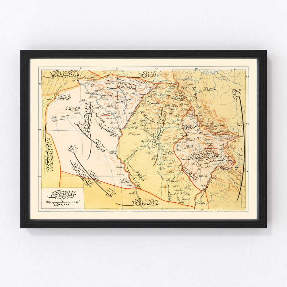 Mosul Vintage Map 1909