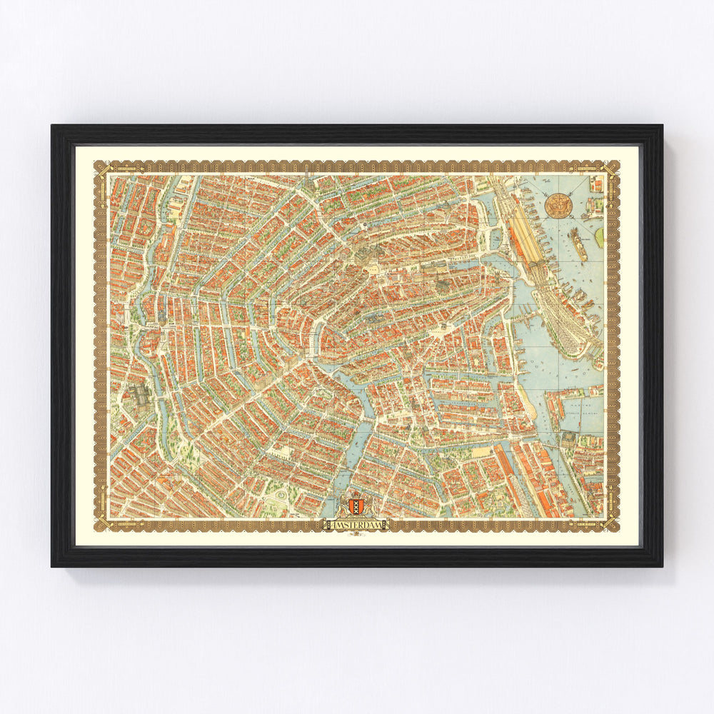 Amsterdam Vintage Map 1956