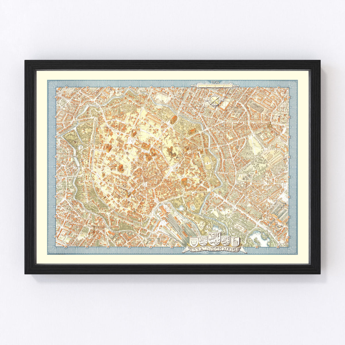 Braunschweig Vintage Map 1954