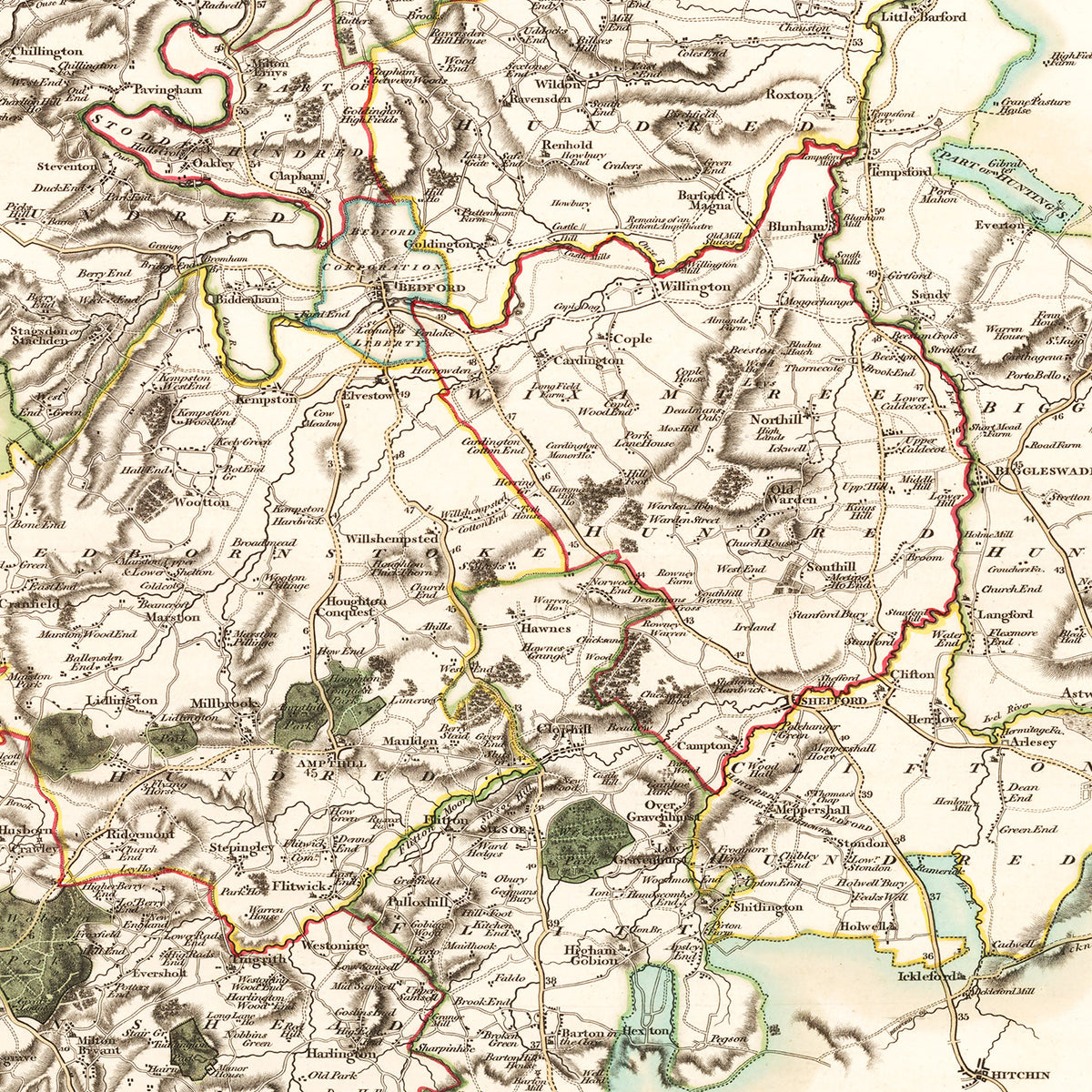 Restored historic details from the 1801 region map of County