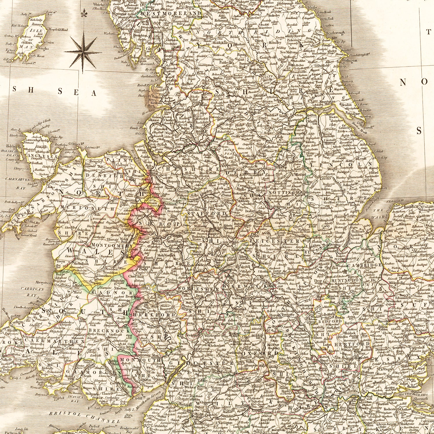 Restored historic details from the 1809 country map of County