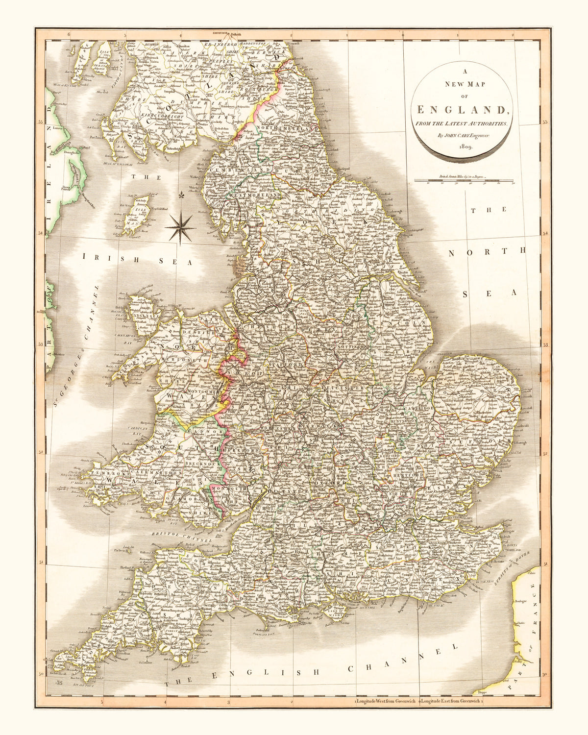 Preview of Vintage Map of England 1809