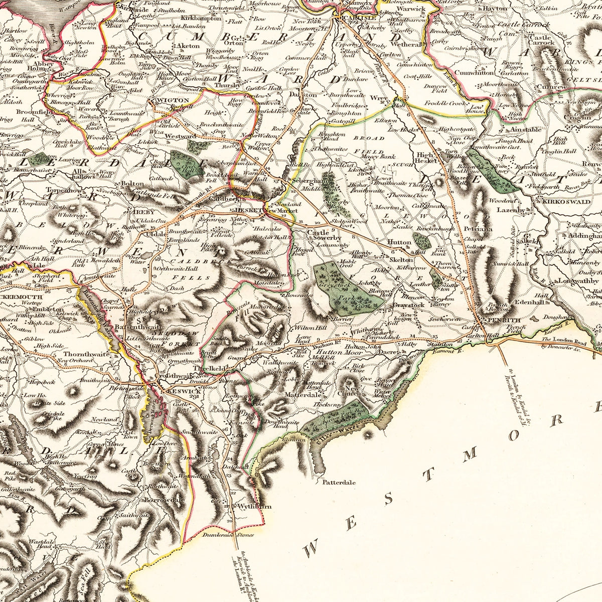 Restored historic details from the 1801 region map of County