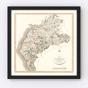 Cumberland County England Vintage Map 1801
