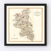 Buckinghamshire County England Vintage Map 1801