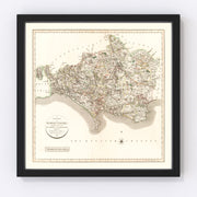 Dorsetshire County England Vintage Map 1806