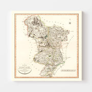 map of Derbyshire Co