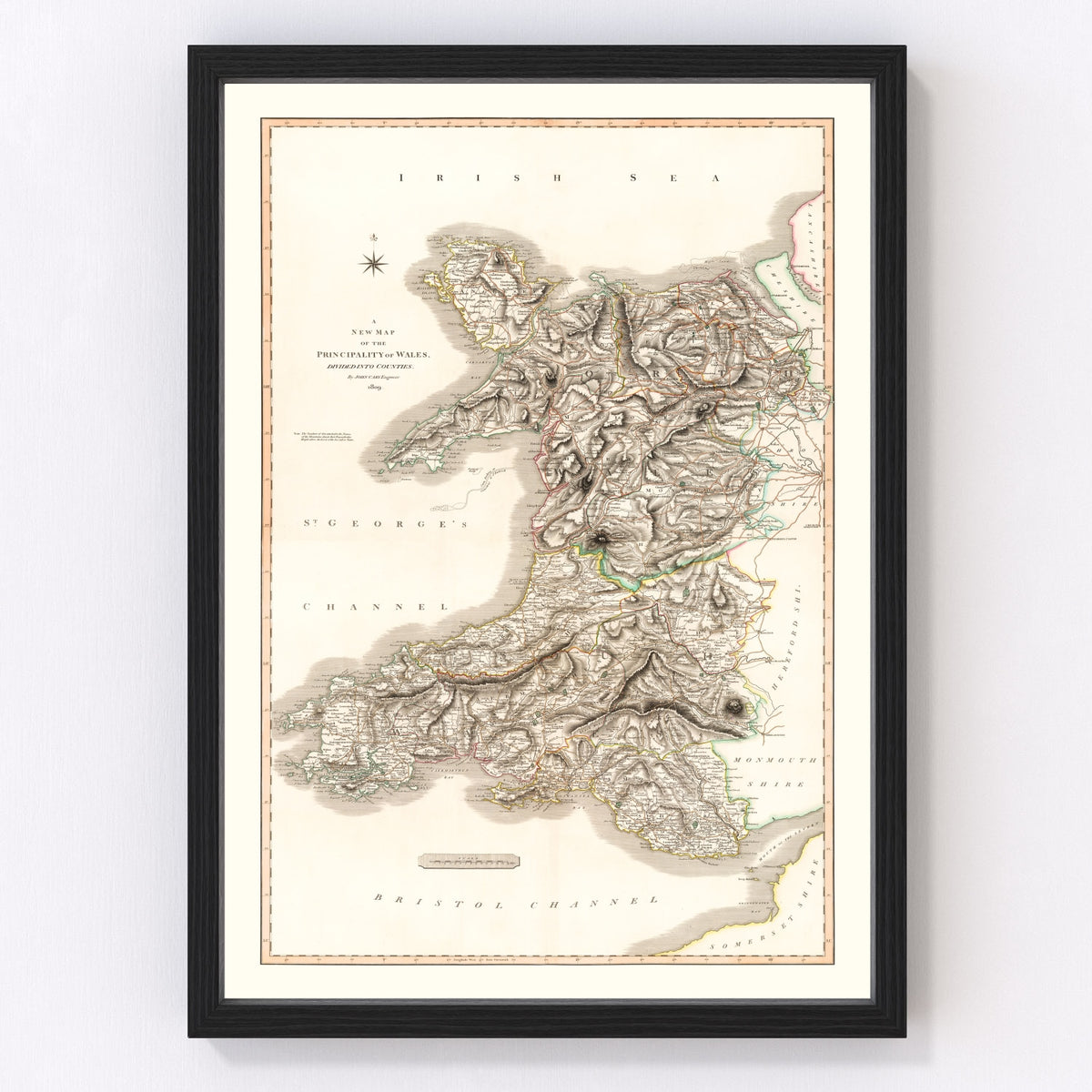 Wales Vintage Map 1809
