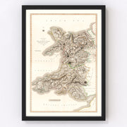 Wales Vintage Map 1809