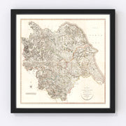 Yorkshire County England Vintage Map 1808