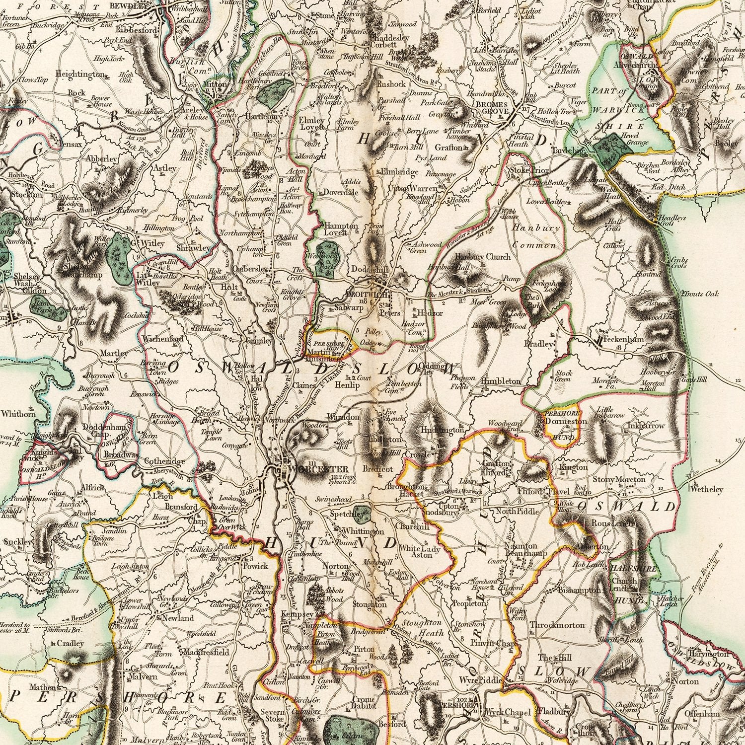 Restored historic details from the 1801 region map of County