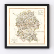 Wiltshire County England Vintage Map 1801
