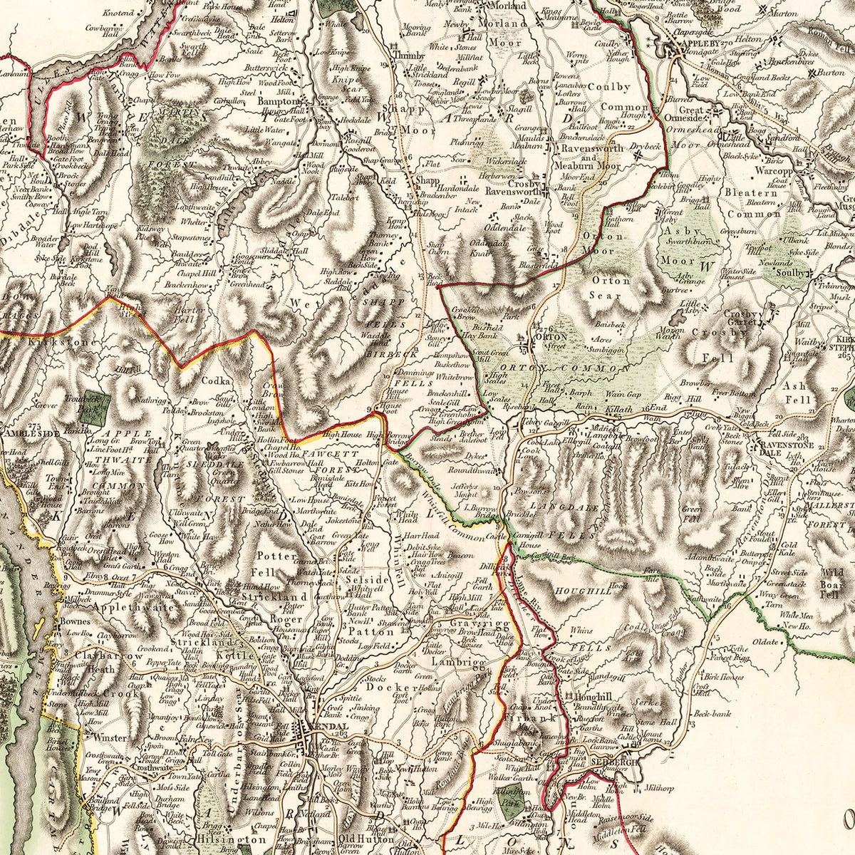 Restored historic details from the 1801 region map of County