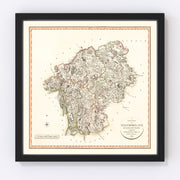 Westmoreland County England Vintage Map 1801