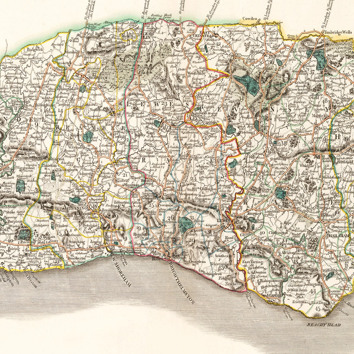 Restored historic details from the 1801 region map of County