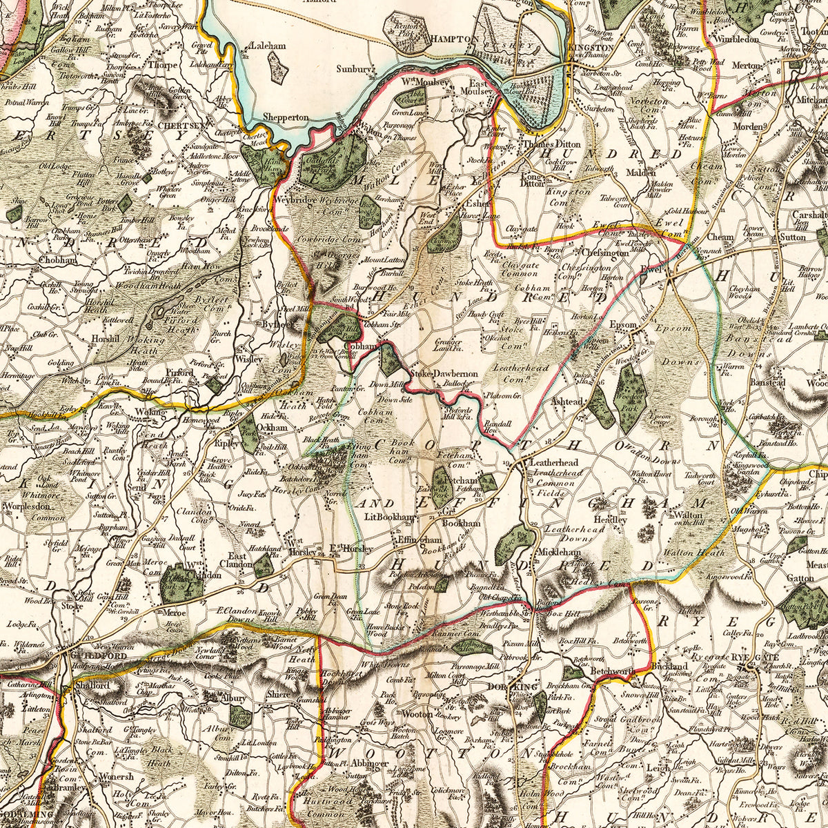 Restored historic details from the 1801 region map of County