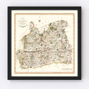 Surry County England Vintage Map 1801