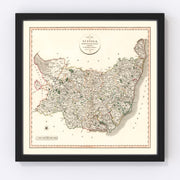 Suffolk County England Vintage Map 1807