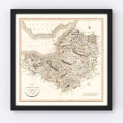Somersetshire County England Vintage Map 1805