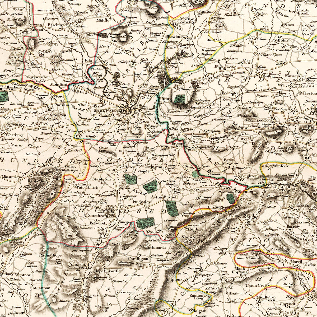 Restored historic details from the 1805 region map of County