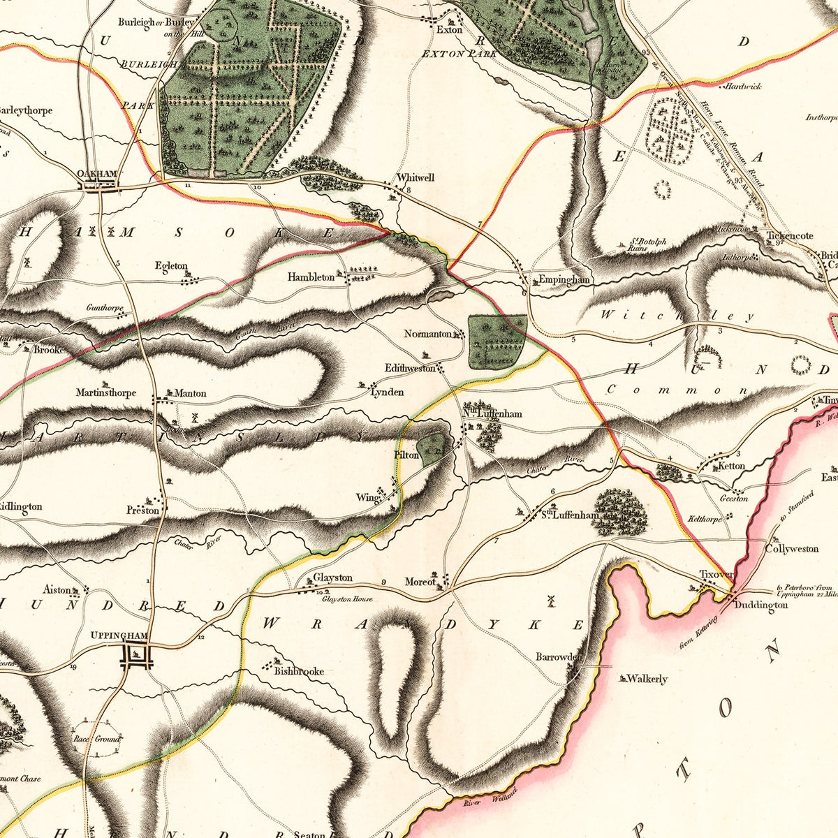 Restored historic details from the 1801 region map of County