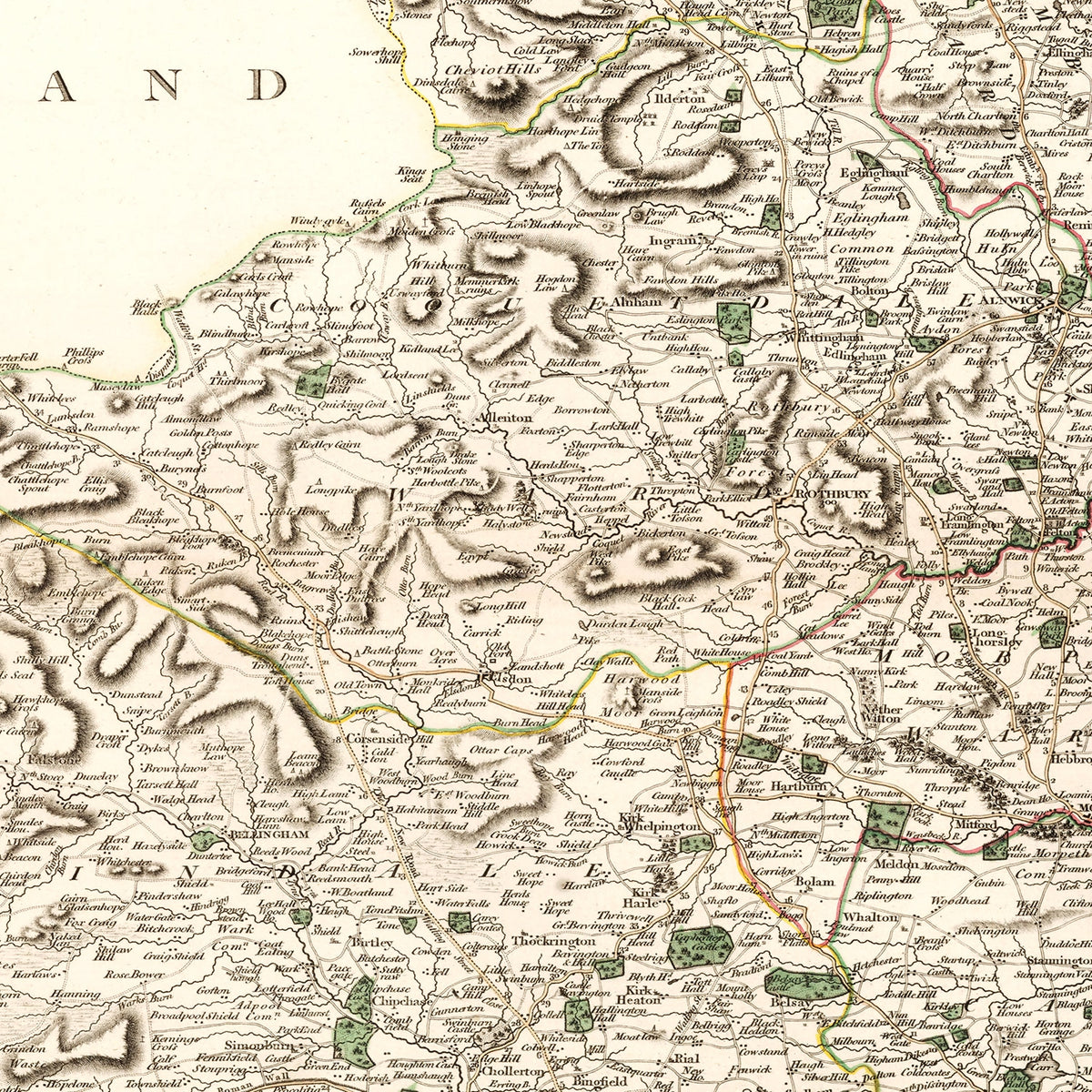 Restored historic details from the 1807 region map of County