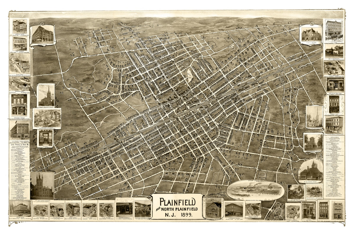 Preview of Vintage Map of Plainfield, New Jersey 1899