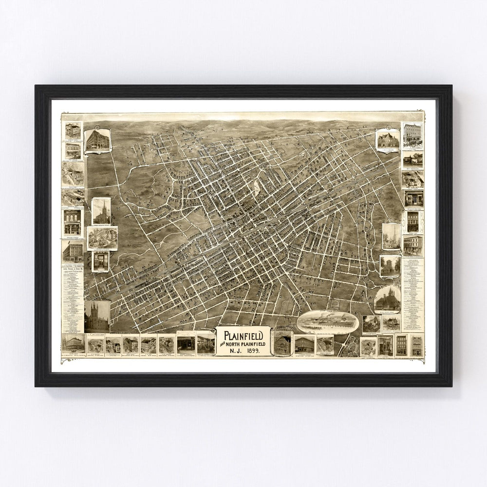 Plainfield Vintage Map 1899