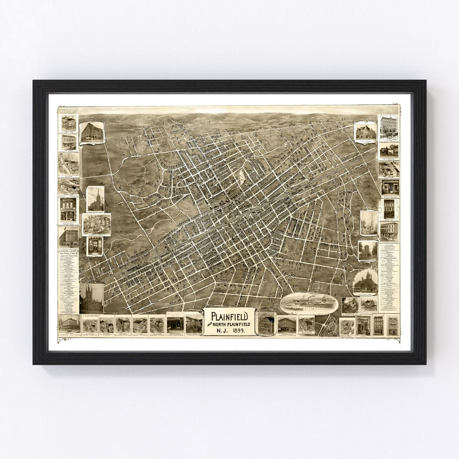 Plainfield Vintage Map 1899