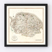Norfolk County England Vintage Map 1807