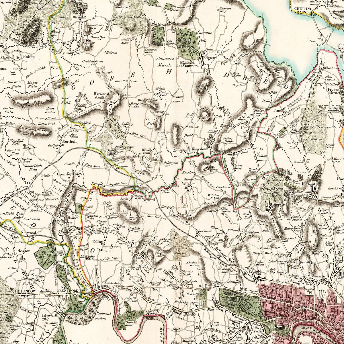 Restored historic details from the 1801 region map of County