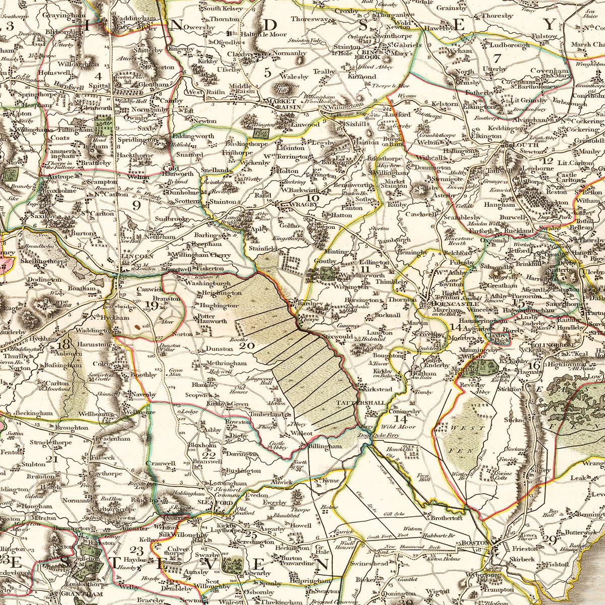 Restored historic details from the 1801 region map of County