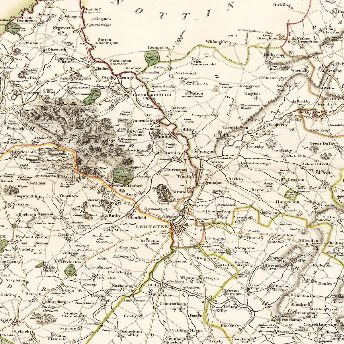 Restored historic details from the 1801 region map of County