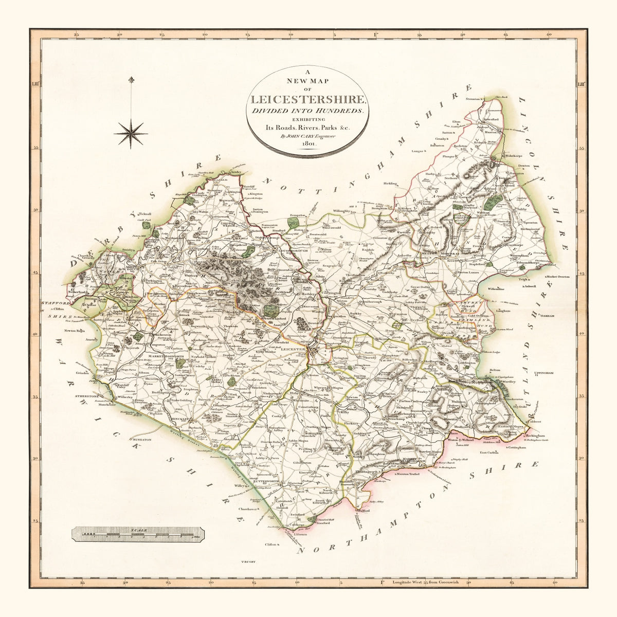 Preview of Vintage Map of Lancashire County England, 1806