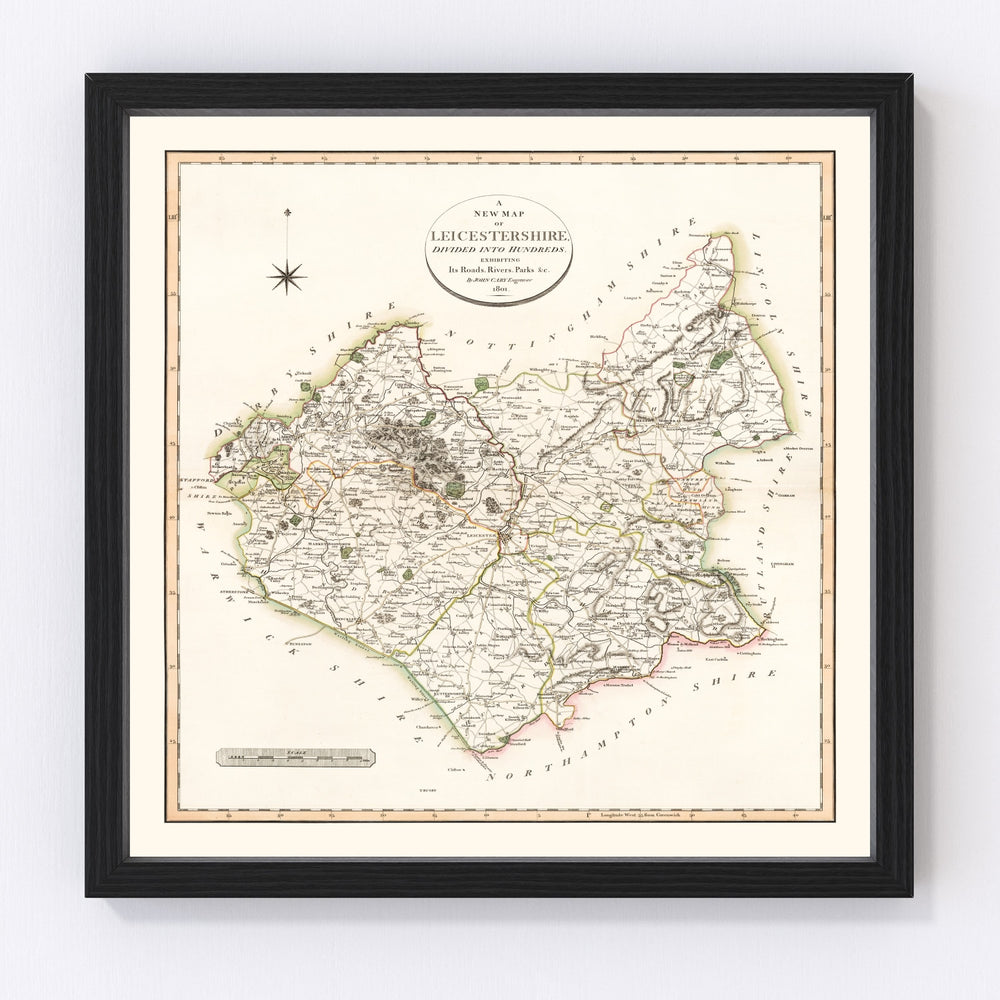 Lancashire County England Vintage Map 1806