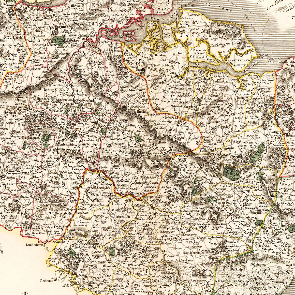 Restored historic details from the 1806 region map of County
