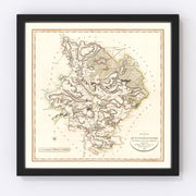 Huntingdonshire County England Vintage Map 1801