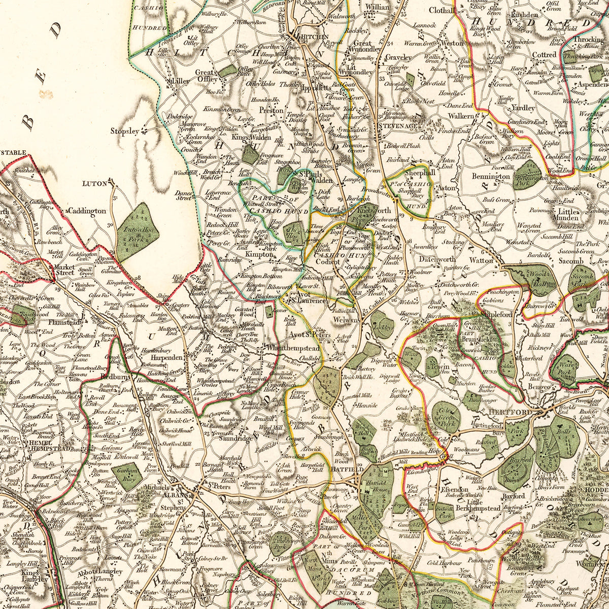 Restored historic details from the 1801 region map of County