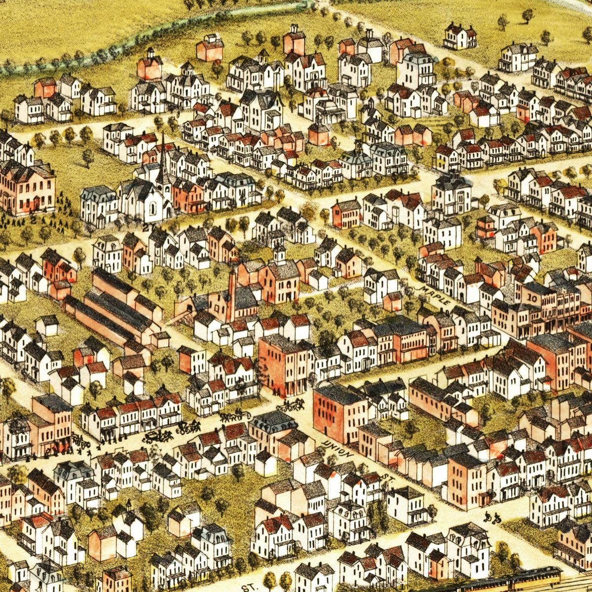 Restored historic details from the 1882 city map of Somerville, New Jersey