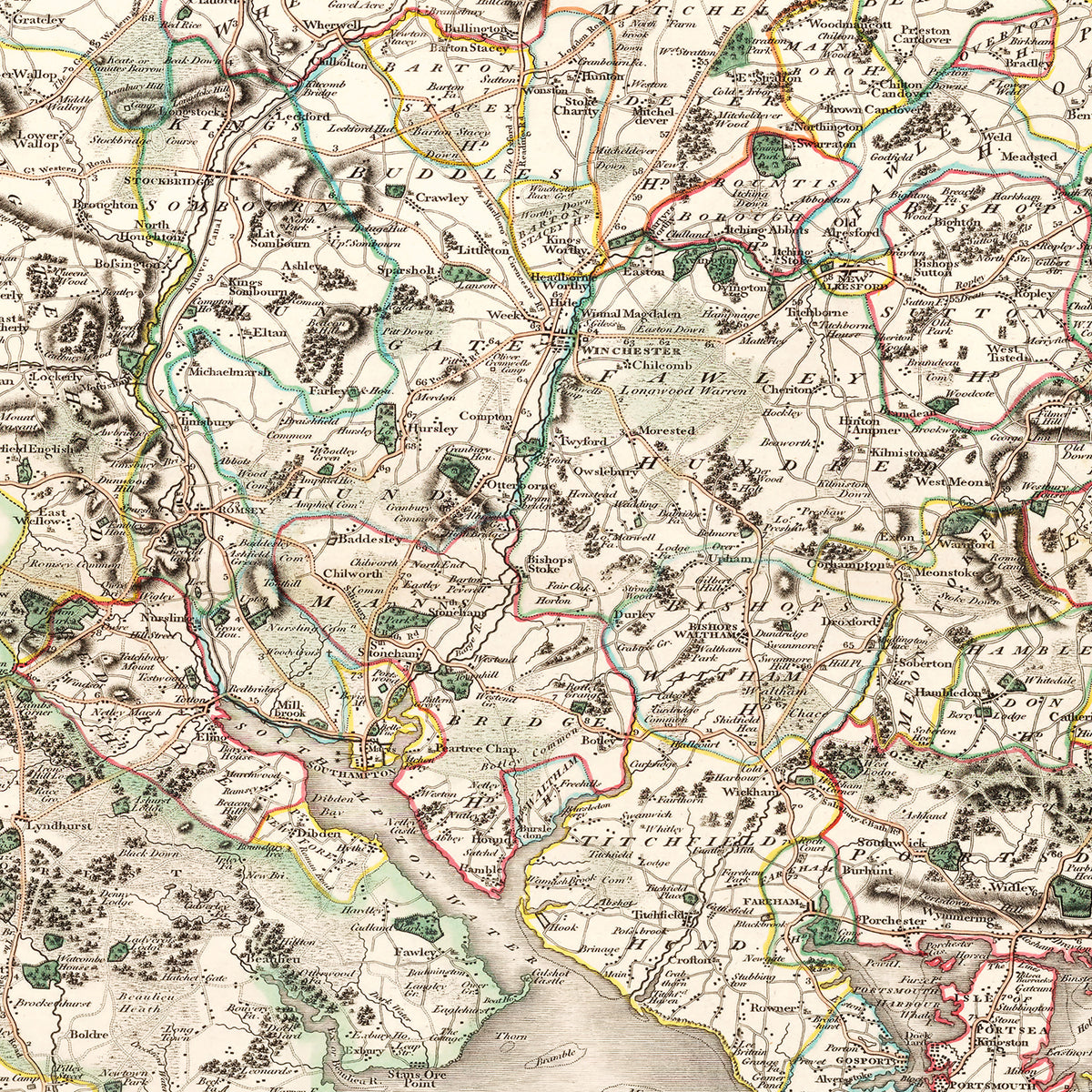 Restored historic details from the 1801 region map of County