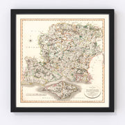 Hampshire County England Vintage Map 1801